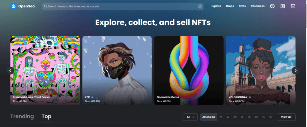 Välj NFT marknadsplats på Ethereum för att köpa en NFT